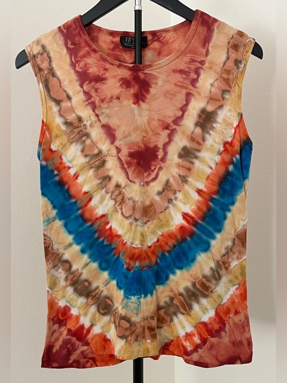 😎 Tryst Whimsical Tie Dye Boho Summer Tank | Festival Ready